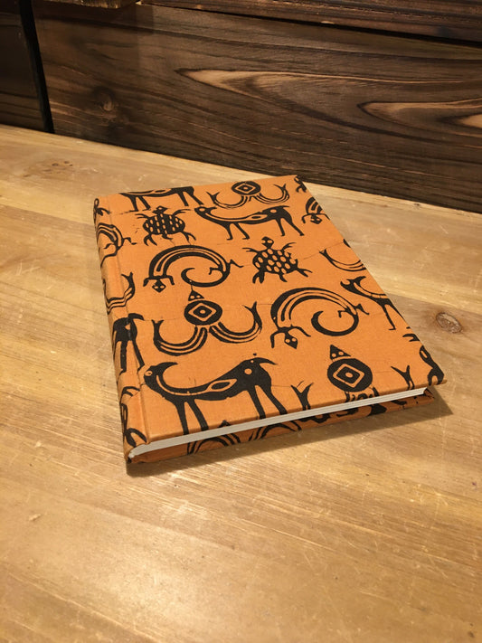 Vintage Hardcover Sketchbook  - Animal Block Printed Design