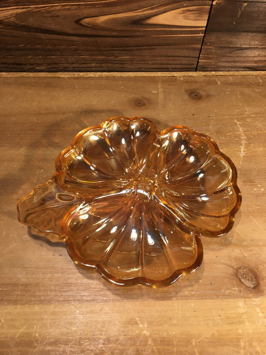 Vintage Housewares- Mid Mod Home Decor - Colored Glass Flower Dish - Catch All - Ring Dish - Candy Dish - Best Friend Gift Idea