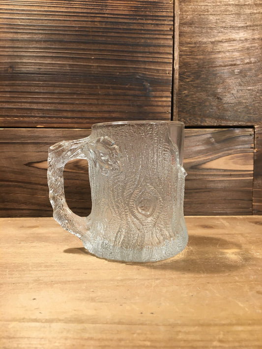Vintage 90’s Nostalgia - Glass Mug - The Flintstones - RocDonalds Treemendous Mug - Tree Bark Drinking Glass with Handle