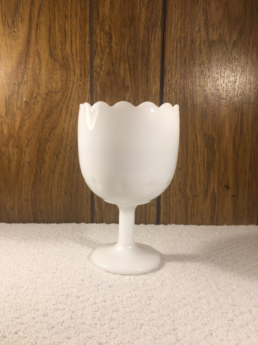 Vintage Home Decor - Milk Glass Planter - Mid Century Modern - Scalloped Edge Catch All - Candy Bowl - Flower Vase - Valentines Day Gift