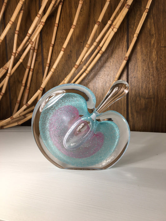 Vintage Glass Perfume Bottle with Dauber - Michael Nourot Art Glass - Paperweight - Vanity Decor - Mothers Day - Unique Gift - Glass Frond
