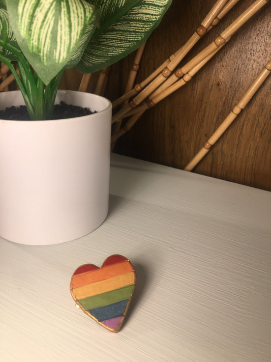 Magic and Color Co. - Rainbow Heart Hair Clip - Pride Flag Hair Accessories - Heart Shaped Barrette - Unique Gift Idea