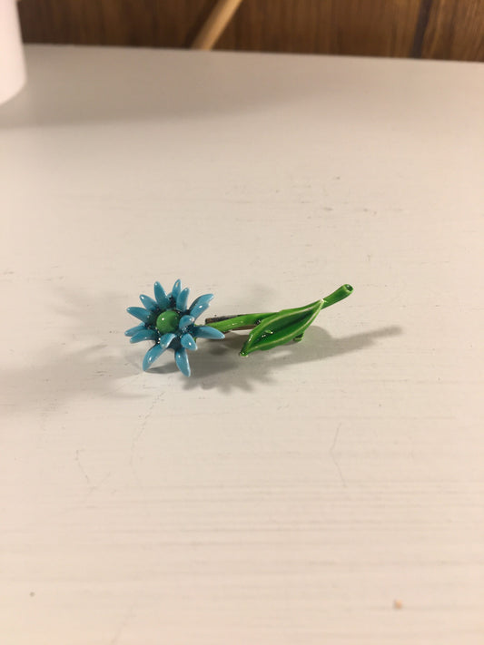 Vintage Mini Blue Flower Lapel Pin   Flower Pin  1960’s Style  Mother’s Day Gift Idea  For Her  Botanical Accessories Spring Jewelry