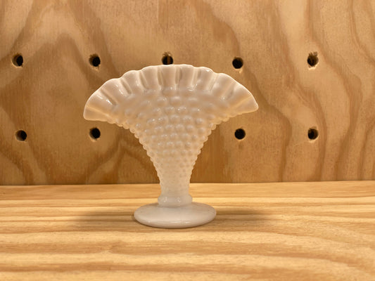 Vintage Home Decor - Milk Glass Vase - Bubble Glass Home Decor - Ruffled White - Coquette Decor - Unique Gift Idea - Valentine’s Day Gift