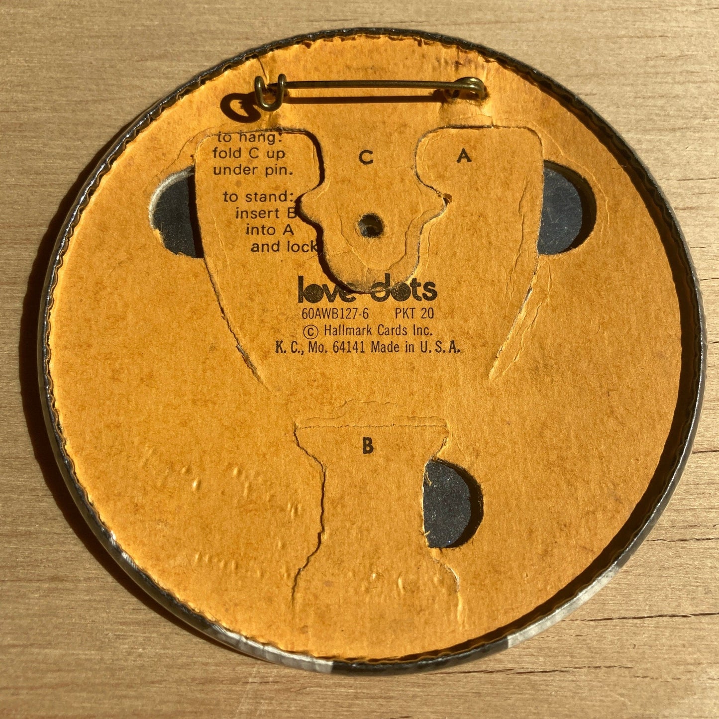 Vintage Pin Back Button - Think Happy Grampa Pin - 3.5” Button