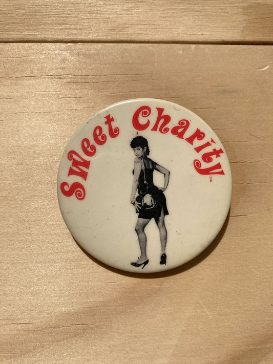 Vintage Pin Back Button - Accessories - 1980’s - Sweet Charity Starring Debbie Allen Pin - 2” - Broadway Musical - Gifts for Theatre Kids
