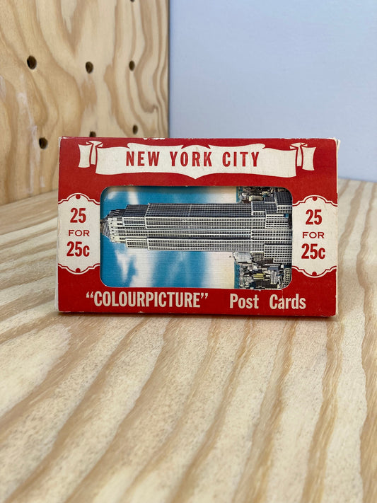 Vintage Postcards - New York City "Colourperfect" Post Cards - 1950's Nostalgia - Vintage Relics - Set of 25 Colored Illustrations